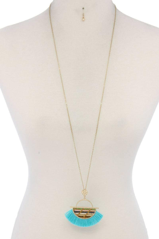 Half Circle Tassel Pendant Necklace | Mixtshop LLC