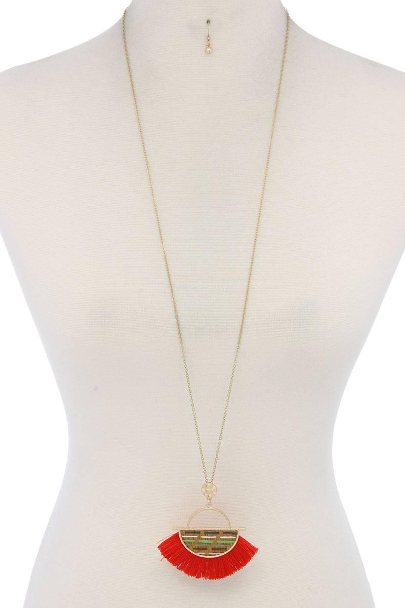 Half Circle Tassel Pendant Necklace | Mixtshop LLC