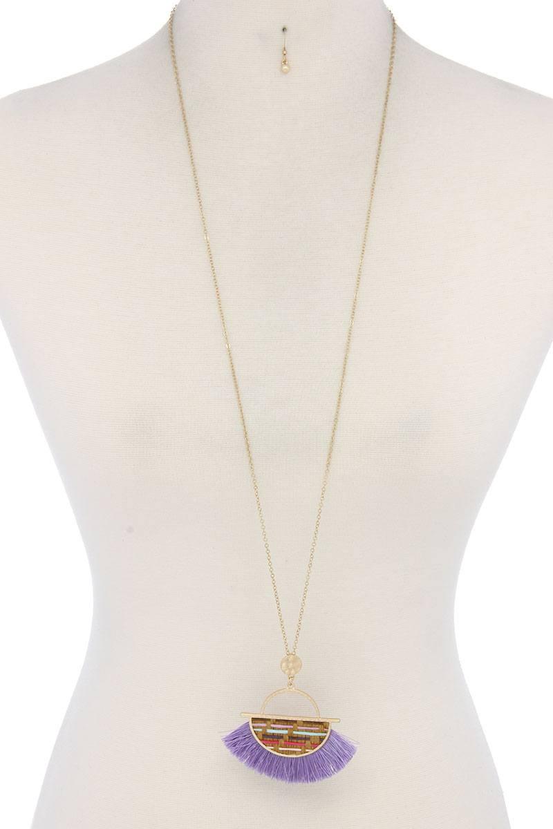 Half Circle Tassel Pendant Necklace | Mixtshop LLC