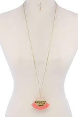 Half Circle Tassel Pendant Necklace | Mixtshop LLC