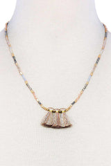 Modern Triple Tassel Beaded Necklace | Mixtshop LLC
