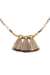 Modern Triple Tassel Beaded Necklace | Mixtshop LLC