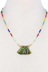 Modern Triple Tassel Beaded Necklace | Mixtshop LLC