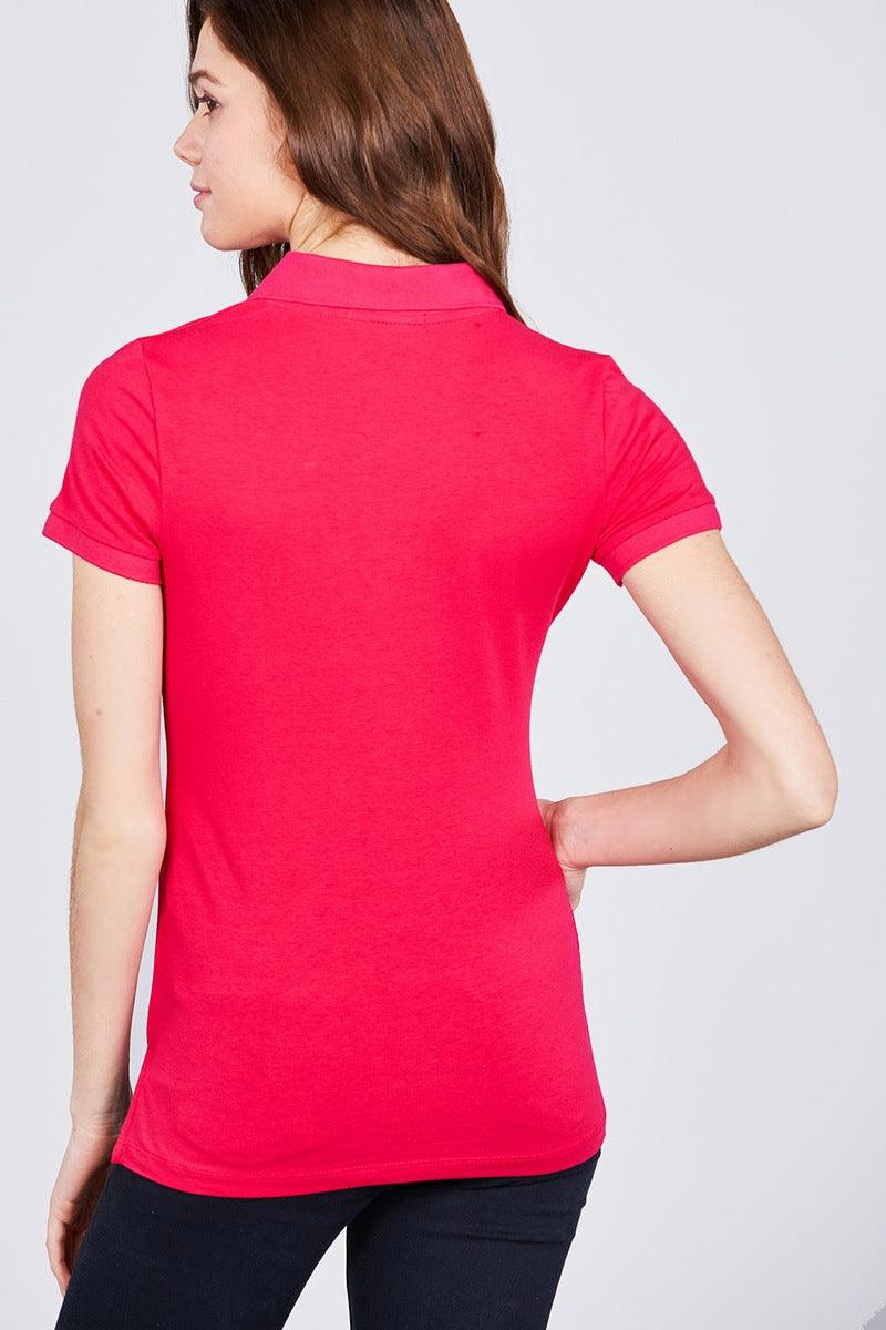 Classic Jersey Spandex Polo Top | Mixtshop LLC