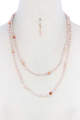 Beaded Fashion Long Necklace And Earring Set | Mixtshop LLC