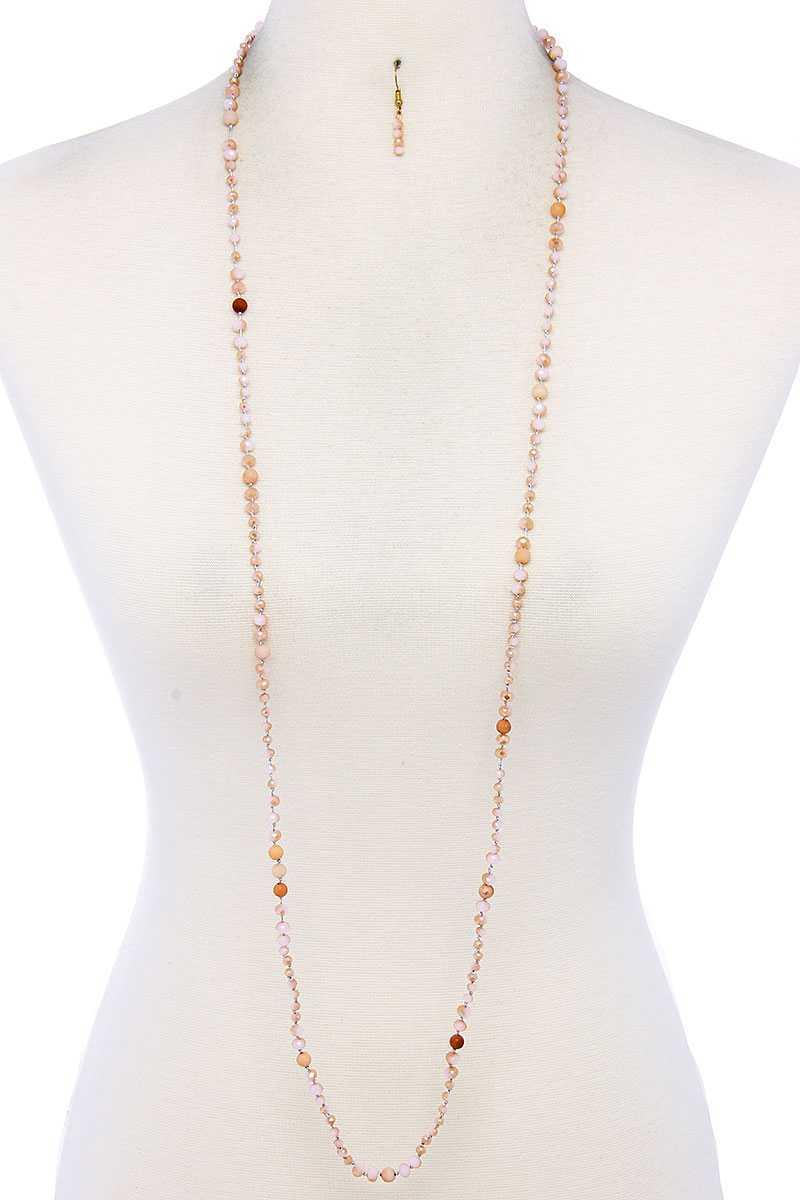 Beaded Fashion Long Necklace And Earring Set | Mixtshop LLC