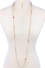 Beaded Fashion Long Necklace And Earring Set | Mixtshop LLC