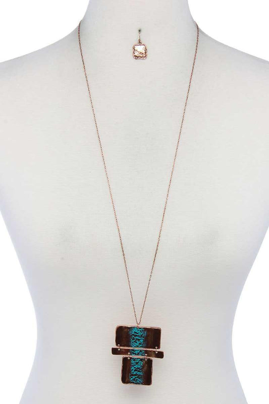 Rectangular Shape Pendant Necklace | Mixtshop LLC