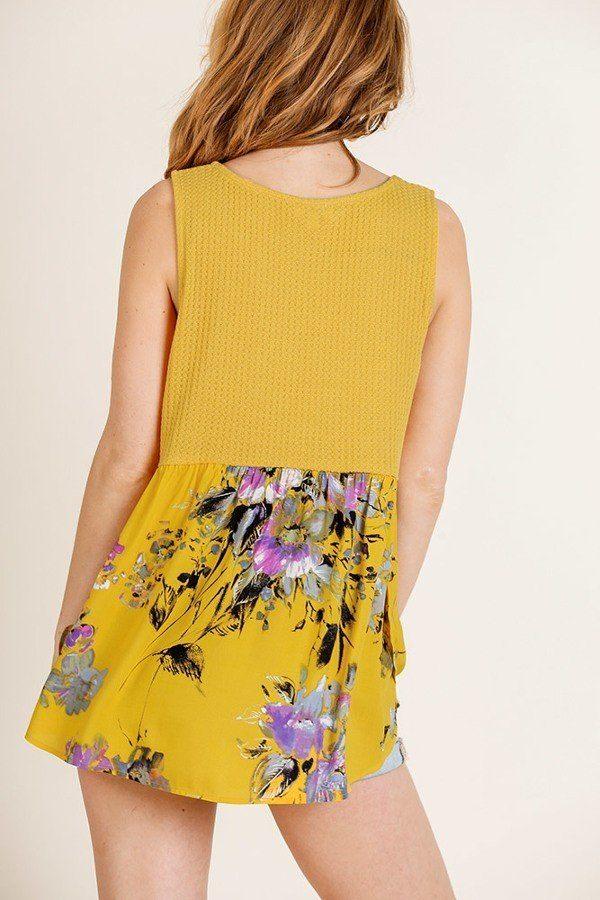 Sleeveless Waffle Knit Round Neck Tank Top | Mixtshop LLC