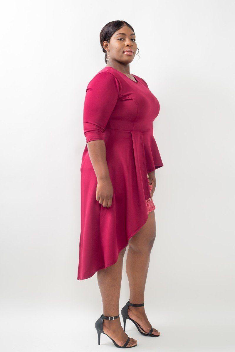 Plus Size Asymmetrical Plume Blouse | Mixtshop LLC