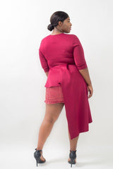 Plus Size Asymmetrical Plume Blouse | Mixtshop LLC