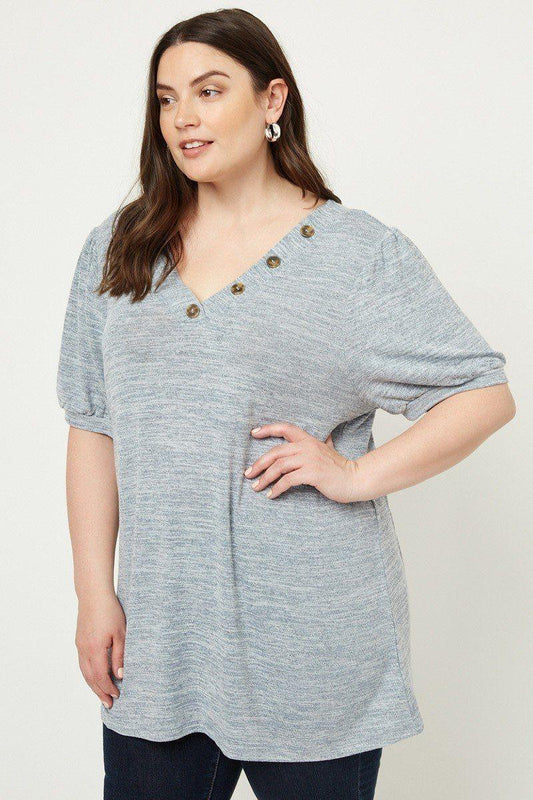 Knit V-neck Top | Mixtshop LLC