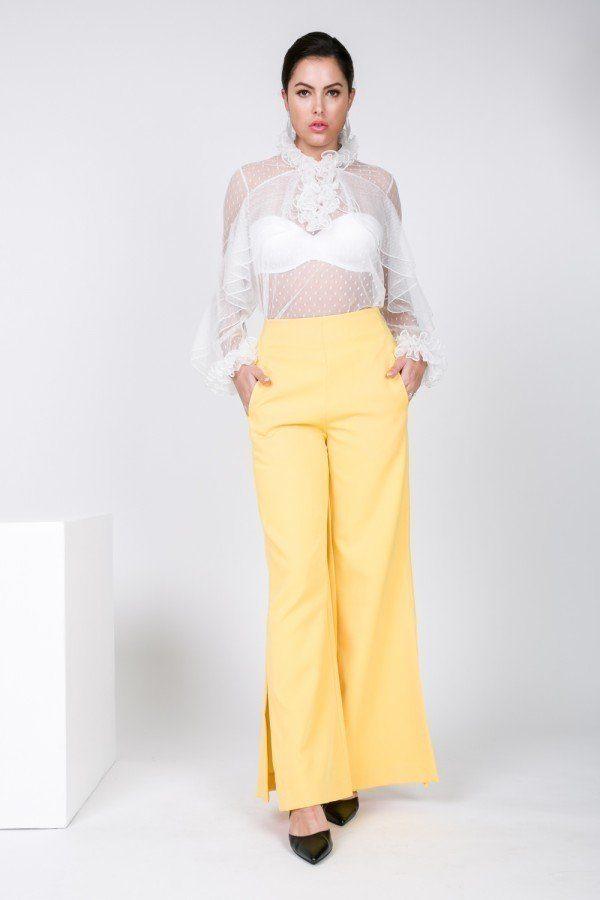 Side Slit Detail Wide Leg Pants | Mixtshop LLC