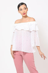 Polka Dot Sheer Off Shoulder Top | Mixtshop LLC