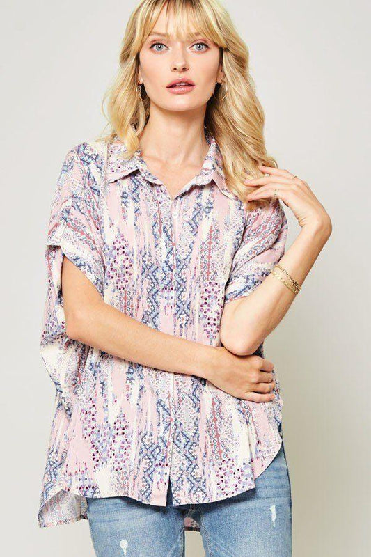 Ornately Patterned Woven Top | Mixtshop LLC