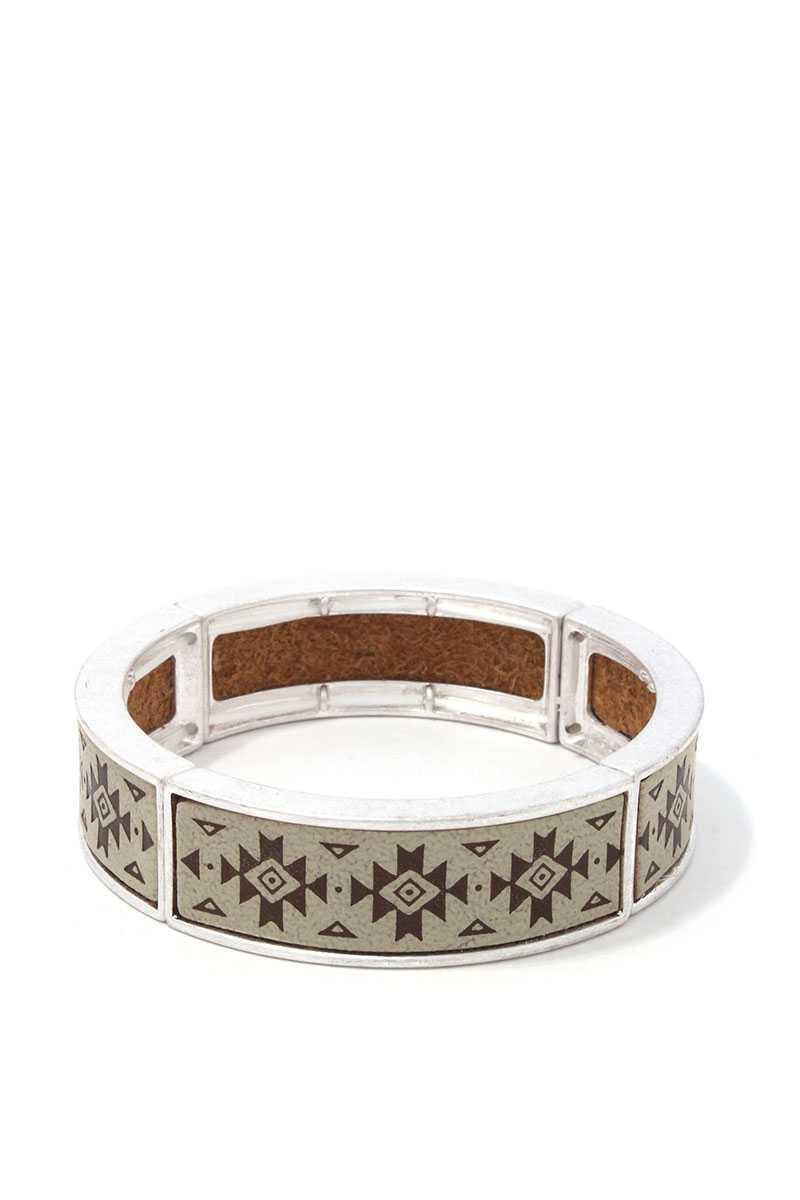 Aztec Pattern Metal Stretch Bracelet | Mixtshop LLC