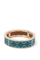 Aztec Pattern Metal Stretch Bracelet | Mixtshop LLC
