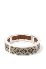 Aztec Pattern Metal Stretch Bracelet | Mixtshop LLC