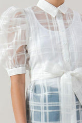 A See-thru Mini Length Organza Top | Mixtshop LLC