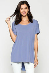 Scoop Neckline Cupro Solid Top | Mixtshop LLC