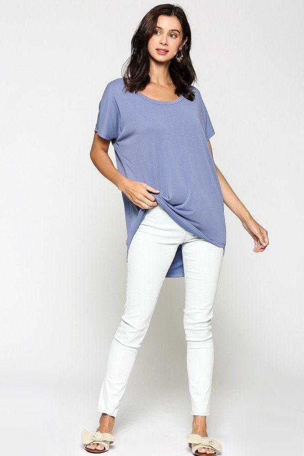Scoop Neckline Cupro Solid Top | Mixtshop LLC