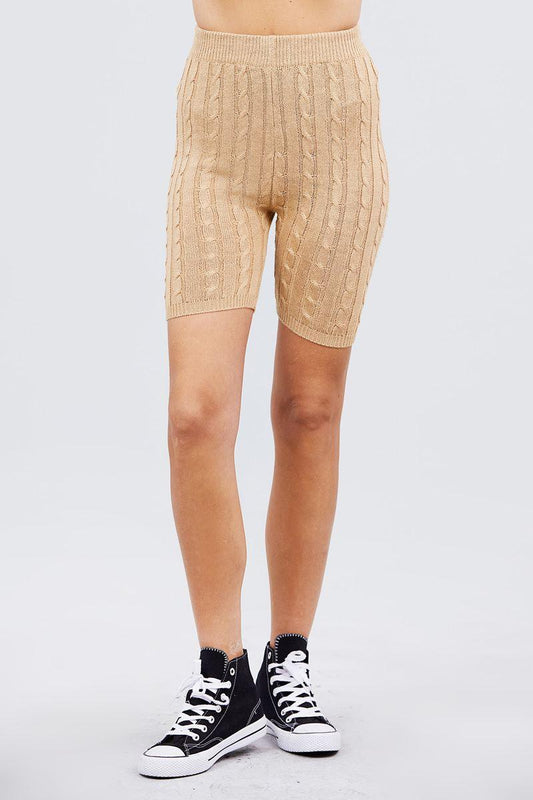 Twisted Effect Bermuda Length Sweater Shorts | Mixtshop LLC