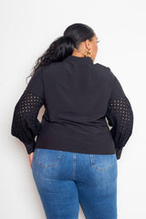 Blouse With Punched Sleeves | Mixtshop LLC