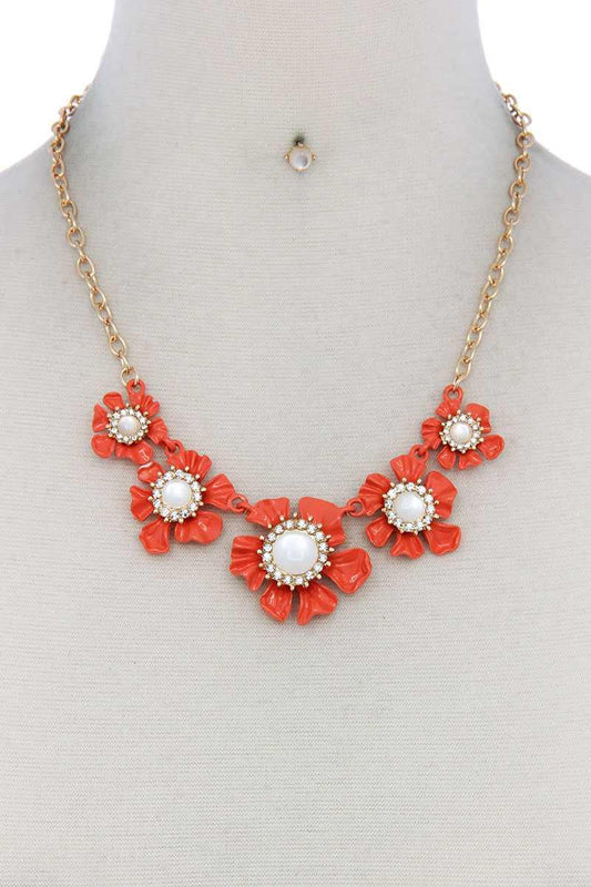 Floral Pearl Bead Necklace | Mixtshop LLC