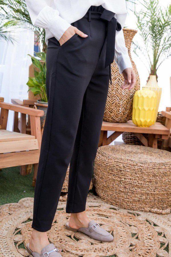 Ruffle High Waist Belt Side Pocket Front Zipper Solid Pants | Mixtshop LLC
