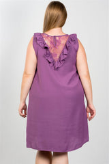 Plus Size Lace Insert Shift Midi Dress | Mixtshop LLC