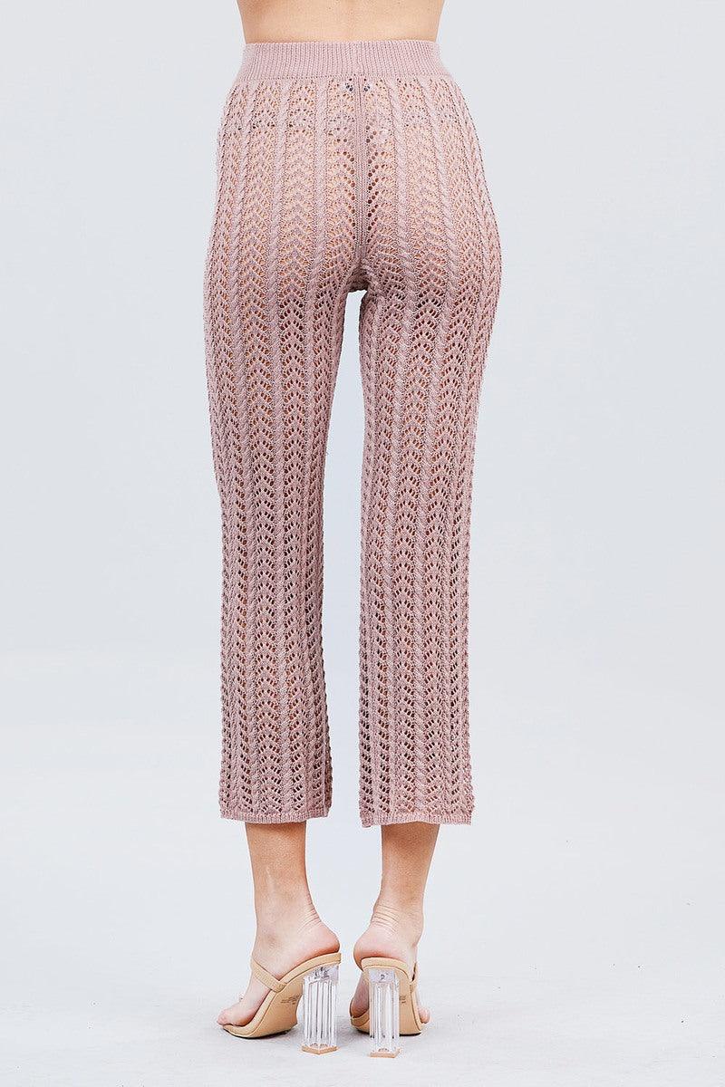 Flare Long Fishnet Sweater Pants | Mixtshop LLC