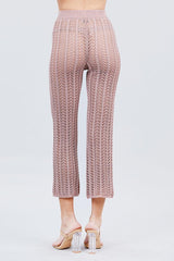 Flare Long Fishnet Sweater Pants | Mixtshop LLC
