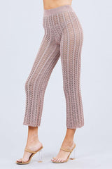 Flare Long Fishnet Sweater Pants | Mixtshop LLC