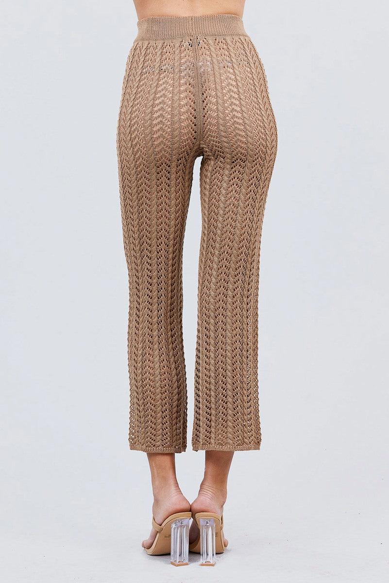 Flare Long Fishnet Sweater Pants | Mixtshop LLC