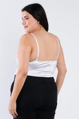 Plus Size Silk Chain Spaghetti Strap High Thong Center Cut Out Bodysuit | Mixtshop LLC