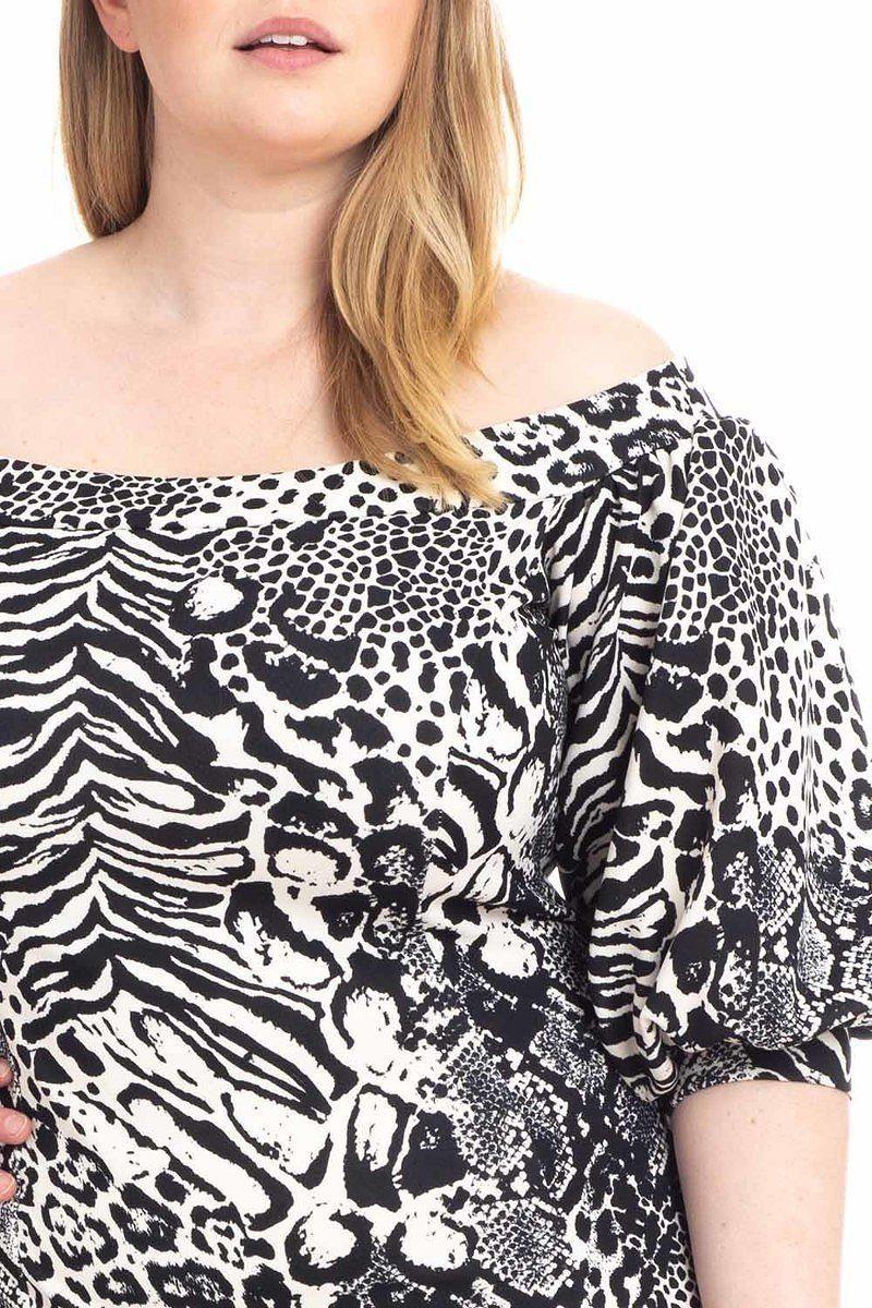 Plus Size Animal Print Crepe Stretch Bodycon Dress | Mixtshop LLC