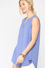 Sleeveless Lace Trim Tunic Top With Scoop Hem | Mixtshop LLC