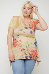 Multi-colored Watercolor Flower Print Tunic | Mixtshop LLC