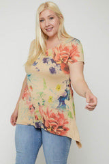 Multi-colored Watercolor Flower Print Tunic | Mixtshop LLC