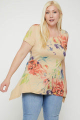 Multi-colored Watercolor Flower Print Tunic | Mixtshop LLC