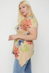 Multi-colored Watercolor Flower Print Tunic | Mixtshop LLC