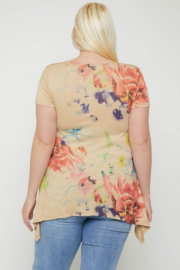 Multi-colored Watercolor Flower Print Tunic | Mixtshop LLC