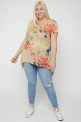 Multi-colored Watercolor Flower Print Tunic | Mixtshop LLC