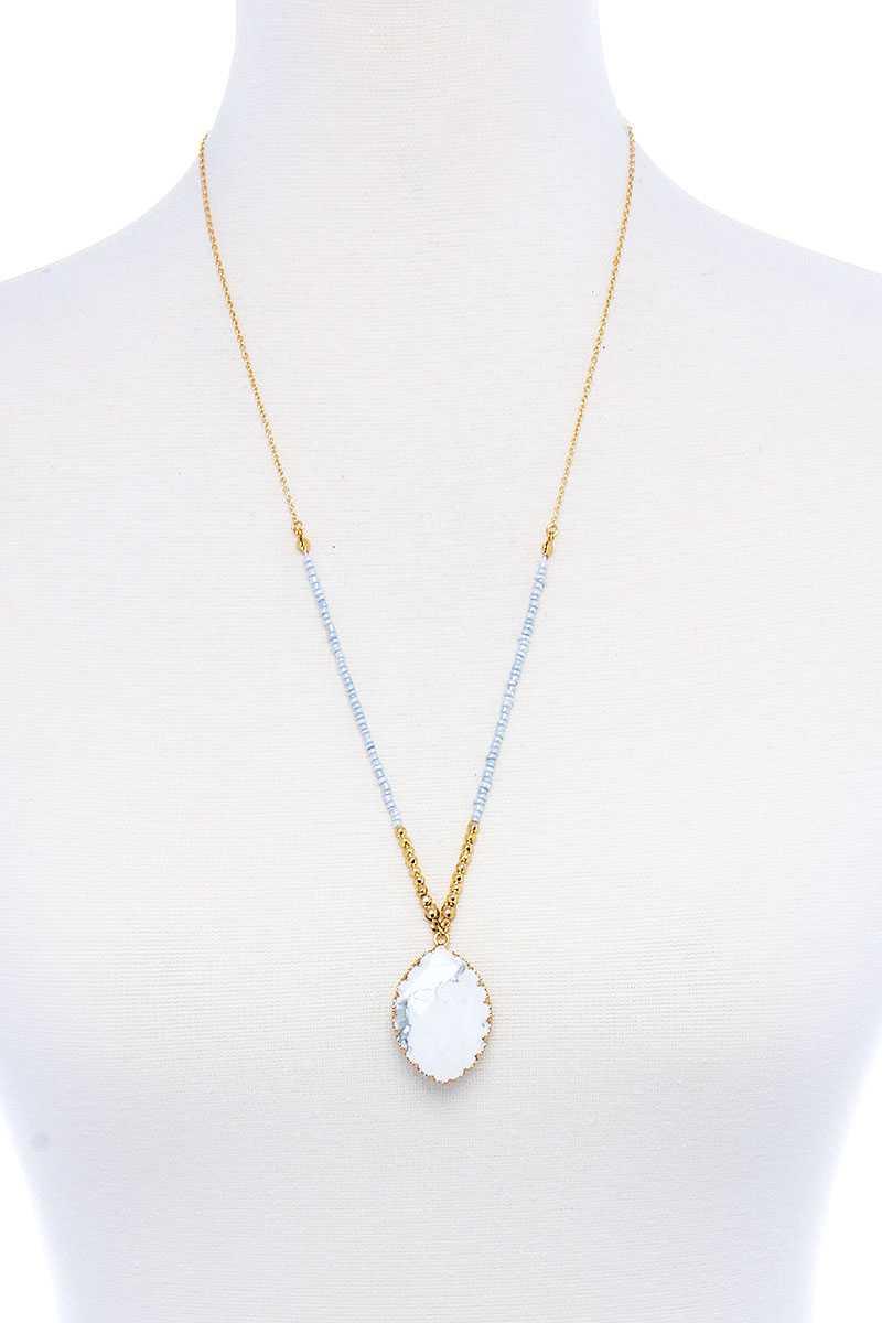 Designer Fashion Beaded And Stone Pendant Necklace | Mixtshop LLC