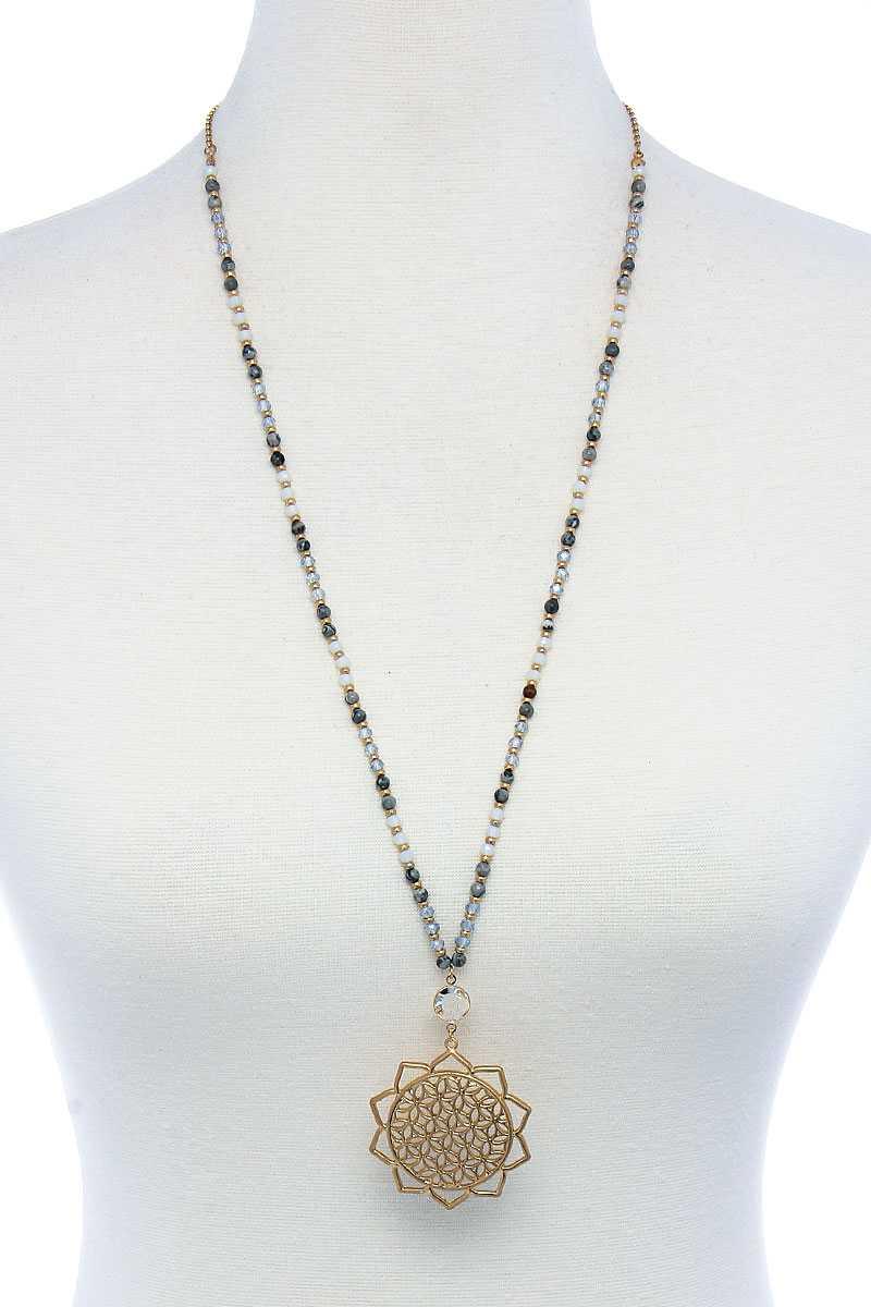 Stylish Sun Flower Pendant Beaded Necklace | Mixtshop LLC