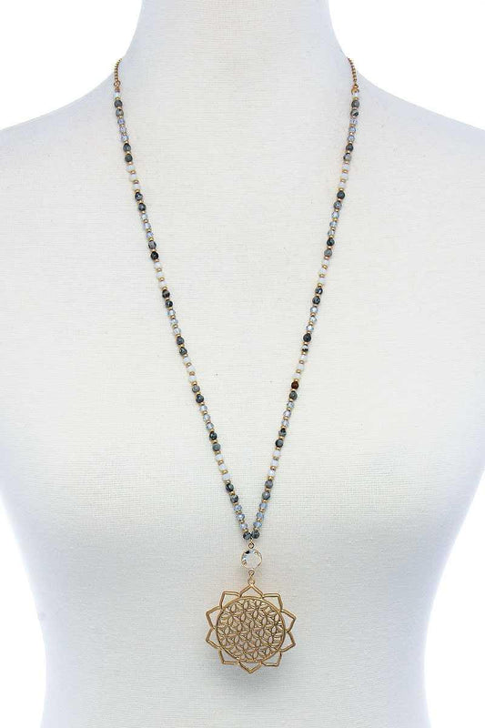 Stylish Sun Flower Pendant Beaded Necklace | Mixtshop LLC