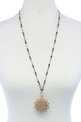 Stylish Sun Flower Pendant Beaded Necklace | Mixtshop LLC