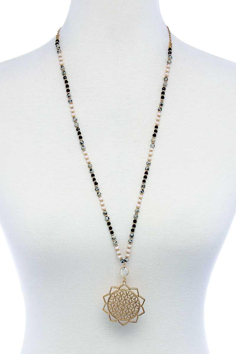 Stylish Sun Flower Pendant Beaded Necklace | Mixtshop LLC