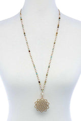 Stylish Sun Flower Pendant Beaded Necklace | Mixtshop LLC