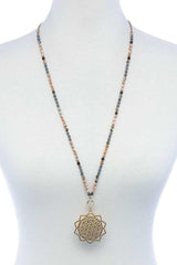 Stylish Sun Flower Pendant Beaded Necklace | Mixtshop LLC